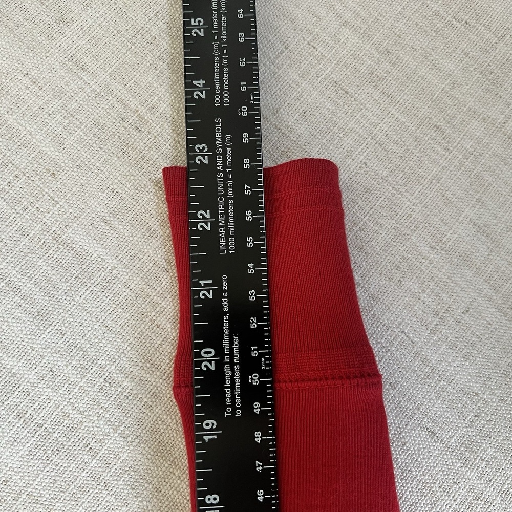 Lauren Ralph Lauren Petite Red Cotton Henley Midi Dress P/S Long Sleeve Logo - Picture 10 of 10